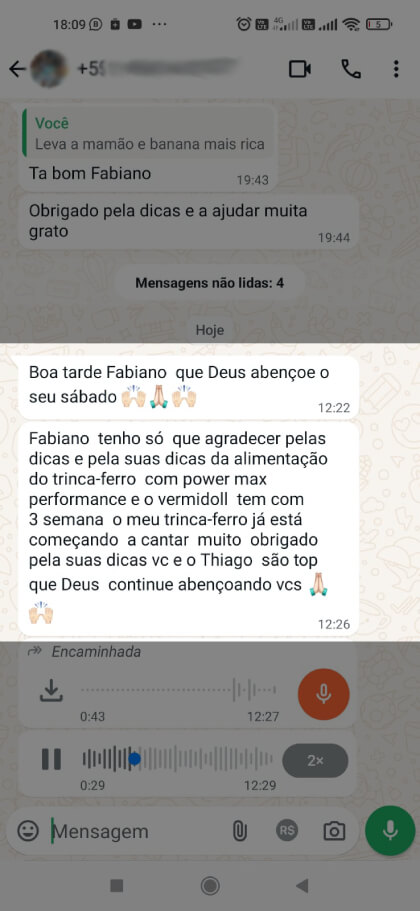 Depoimento do cliente